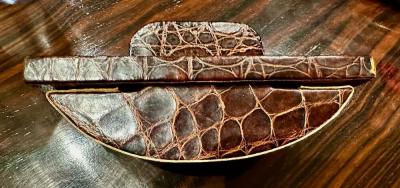 Paris Crocodile Skin 7 Piece Desk Set French Art Deco Complete