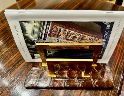 Paris Crocodile Skin 7 Piece Desk Set French Art Deco Complete