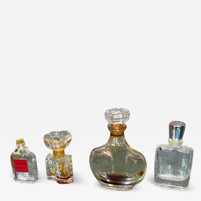 Paris Vintage Vanity Four Miniature Glass Perfume Bottles