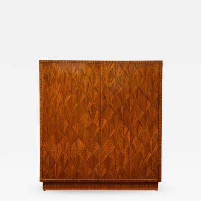 Parquetry Sycamore Cabinet in the Jean Michel Frank Manner
