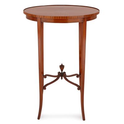 Parquetry circular side table