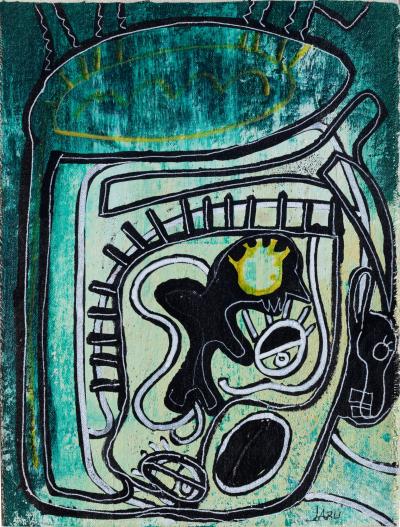 Parris Jaru The Other Mask Surrealist Figurative Painting