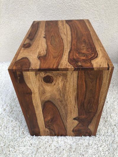 Parsons Midcentury Tiger Wood Exotic Striped Stacking Nesting Tables