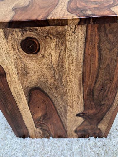 Parsons Midcentury Tiger Wood Exotic Striped Stacking Nesting Tables