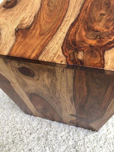 Parsons Midcentury Tiger Wood Exotic Striped Stacking Nesting Tables