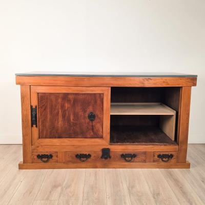 Part of a Japanese Meiji Kitchen Tansu Now a Slate Topped Sideboard