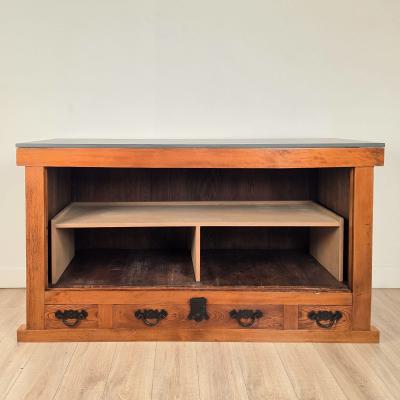 Part of a Japanese Meiji Kitchen Tansu Now a Slate Topped Sideboard