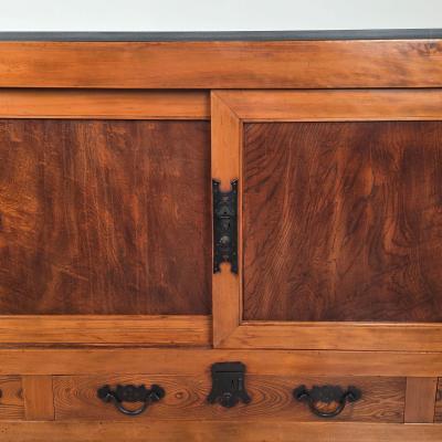 Part of a Japanese Meiji Kitchen Tansu Now a Slate Topped Sideboard