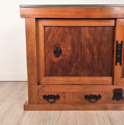 Part of a Japanese Meiji Kitchen Tansu Now a Slate Topped Sideboard