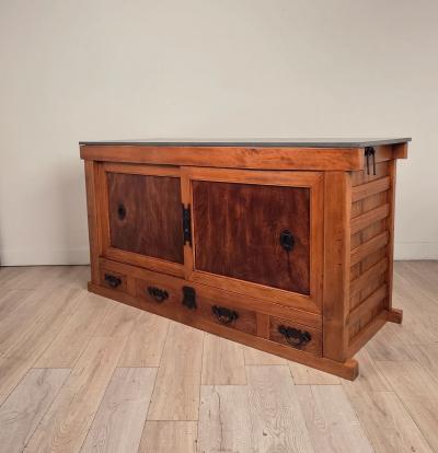 Part of a Japanese Meiji Kitchen Tansu Now a Slate Topped Sideboard