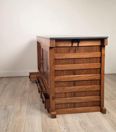 Part of a Japanese Meiji Kitchen Tansu Now a Slate Topped Sideboard