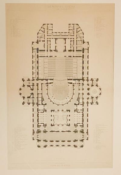 Part of the Plans for the Paris Opera House Published 1881 France