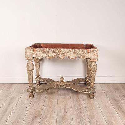 Partially Painted Kitchen Table with Reversible Top Sweden 19th century