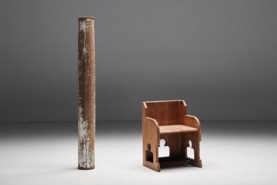 Partly Patinated Wooden Columns 19th Century