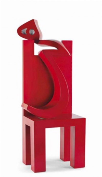 Parviz Tanavoli Red Heech and Chair 2007