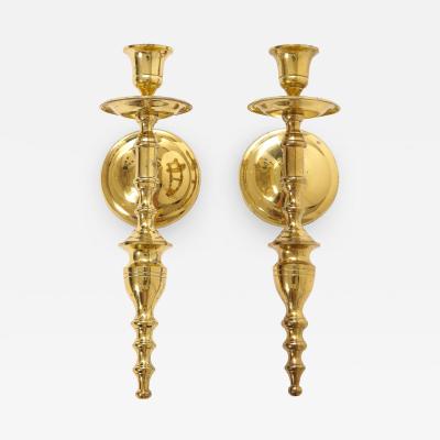 Parzinger Style Brass Candle Sconces