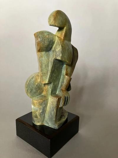 Pascal Jarrion Art Deco Style Cubist Bronze Sculpture by Pascal Jarrion