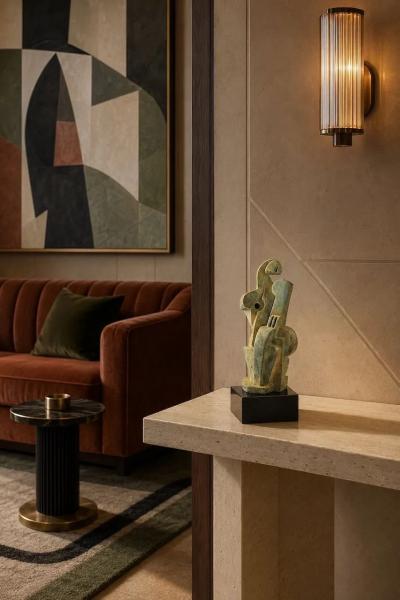 Pascal Jarrion Art Deco Style Cubist Bronze Sculpture by Pascal Jarrion