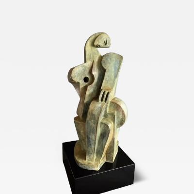 Pascal Jarrion Art Deco Style Cubist Bronze Sculpture by Pascal Jarrion