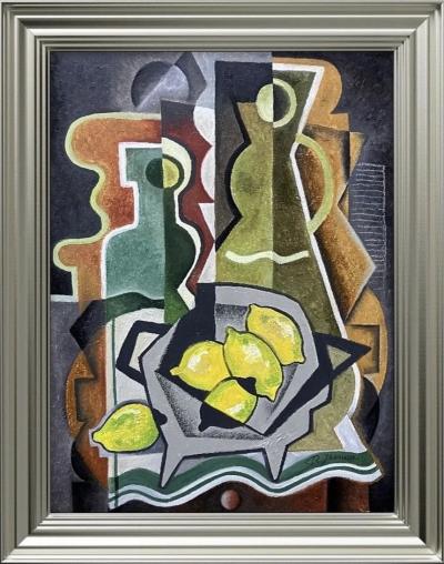 Pascal Jarrion Art Deco Style Cubist Oil Painting LAssortiment by Pascal Jarrion