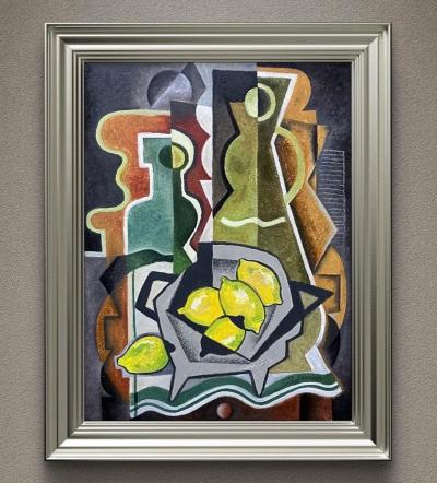 Pascal Jarrion Art Deco Style Cubist Oil Painting LAssortiment by Pascal Jarrion