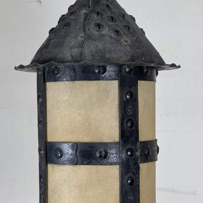 Patinated American Arts and Crafts Solid Copper Lantern