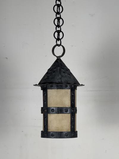 Patinated American Arts and Crafts Solid Copper Lantern