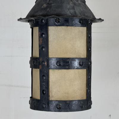Patinated American Arts and Crafts Solid Copper Lantern