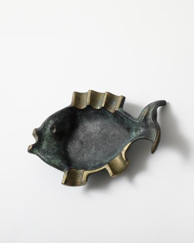 Patinated Brass Ashtray Vide Poche Austria 20th C