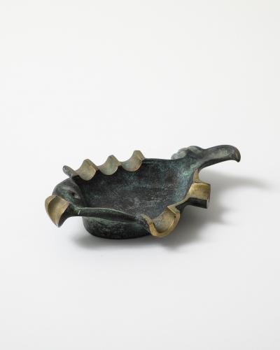 Patinated Brass Ashtray Vide Poche Austria 20th C