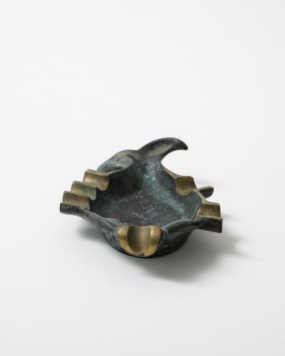 Patinated Brass Ashtray Vide Poche Austria 20th C