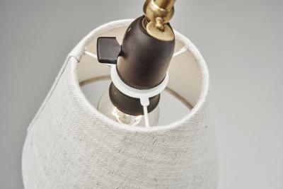 Patinated Brass Floor Lamp with Tripod Base Denmark ca 1950s
