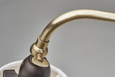 Patinated Brass Floor Lamp with Tripod Base Denmark ca 1950s