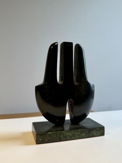 Patinated Bronze Abstract Sculpture By Angot 2 8 France 20th C 