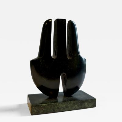Patinated Bronze Abstract Sculpture By Angot 2 8 France 20th C 