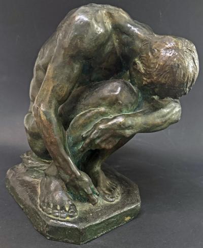 Patinated Bronze Adam Figure After Paul Wayland Bartlett c early 20th century