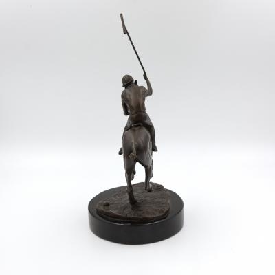 Patinated Bronze Model Of A Polo Player On Horseback American 20th Century 