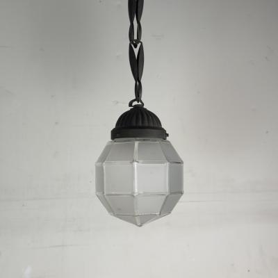 Patinated Bronze and Faceted Glass Art Deco Light in the style of Adolf Loos