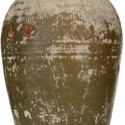 Patinated Ceramic Brown Vase