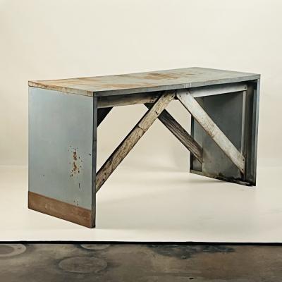 Patinated Industrial Work Console