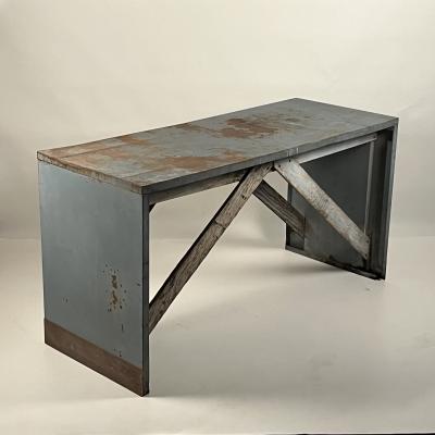 Patinated Industrial Work Console
