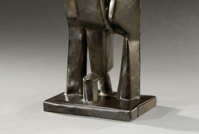 Patinated Mid Century bronze sculpture by Roger Desserprit 