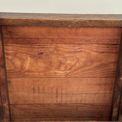 Patinated Quarter Sawn Oak Arts Crafts Stool by J M Young Sons