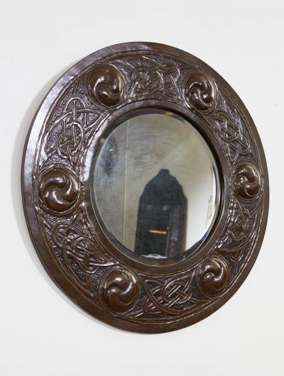 Patinated Repousee Mirror