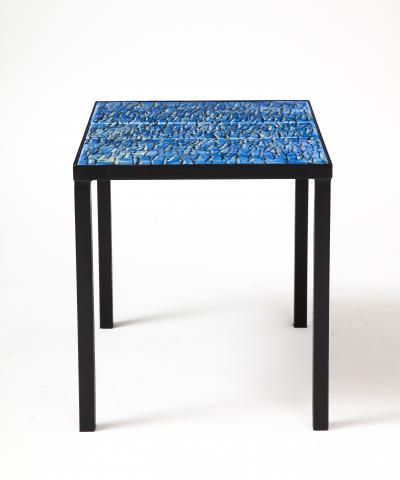 Patrice Dangel Wrought Iron Table with Hand Glazed Tiles by Marius Fernandez Patrice Dangel