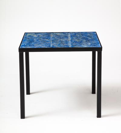 Patrice Dangel Wrought Iron Table with Hand Glazed Tiles by Marius Fernandez Patrice Dangel