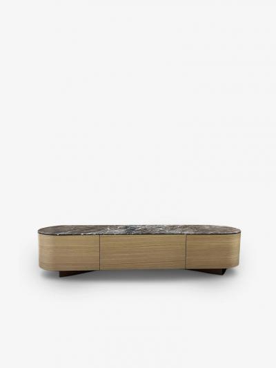 Patricia Urquiola 558 RONDOS CHEST OF DRAWERS IN OAK GREY CARNICO MARBLE