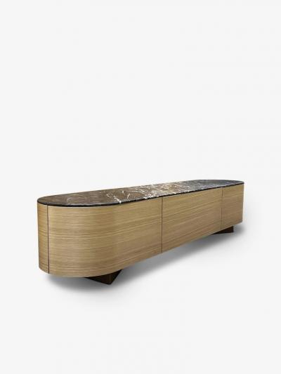 Patricia Urquiola 558 RONDOS CHEST OF DRAWERS IN OAK GREY CARNICO MARBLE