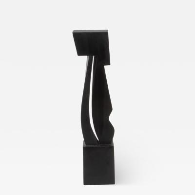 Patrick Coard Modern Abstract Sculpture in Black Oak by Patrick Coard Paris