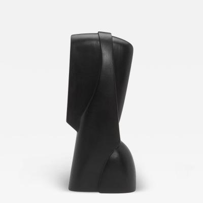 Patrick Coard Modern Abstract Sculpture in Black Oak by Patrick Coard Paris